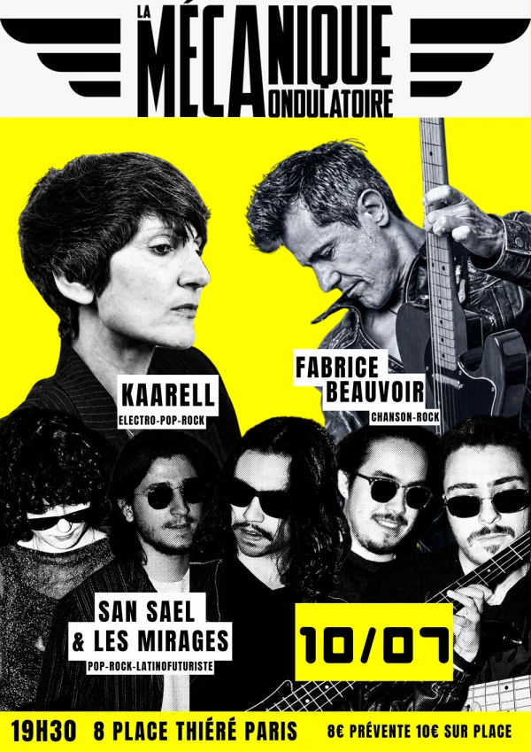 Affiche concert du 10 Juillet 2026 à la Mécanique Ondulatoire